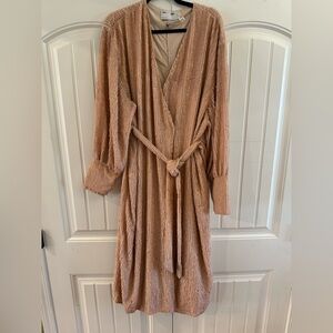 ASOS edition Blush Pink sequin Wrap Dress